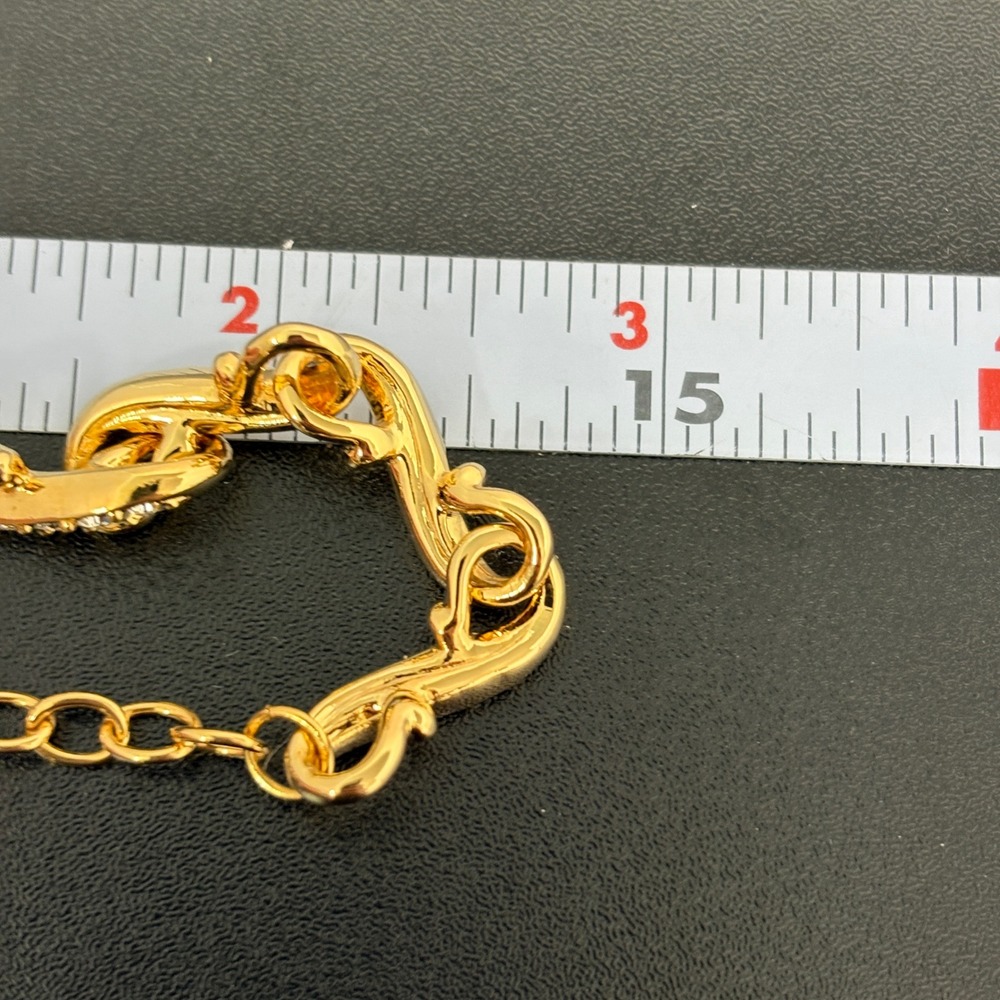 Swarovski Womens Bracelet OS Gold Crystal Link Adjustable NWT Gift Jewelry - Picture 8 of 10